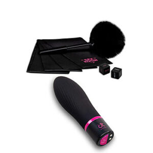 Sex Room Raunchy Kit - Seksivälinesetti, minivibraattorilla, seksinopilla, sidontaliinalla, huiskalla, tyylikäs, pareille